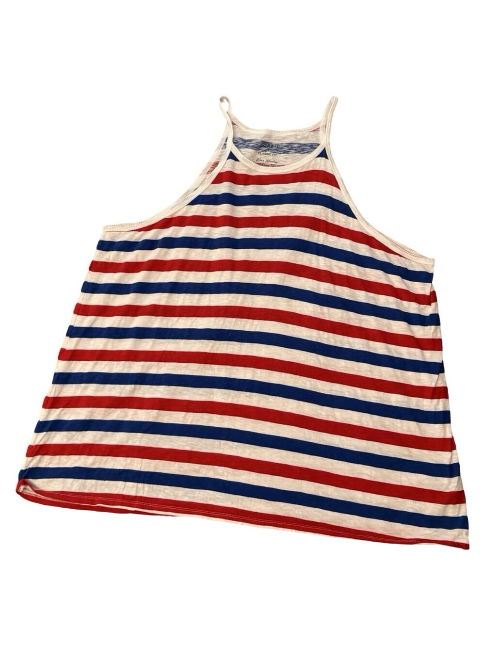 TORRID 4x 4 USA STRIPE HI NECK TANK TOP WHITE RED BLUE SIZE 26 100% Cotton
